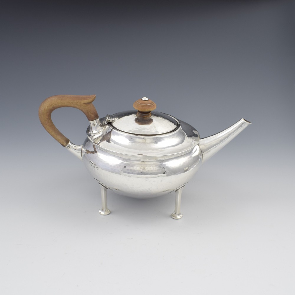Stunning A. E. Jones Arts & Crafts Silver Tea Service (Albert Edward) View IV