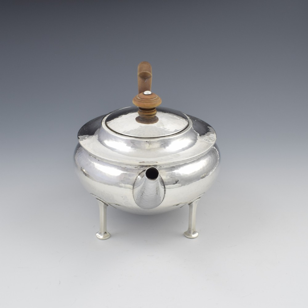 Stunning A. E. Jones Arts & Crafts Silver Tea Service (Albert Edward) View V