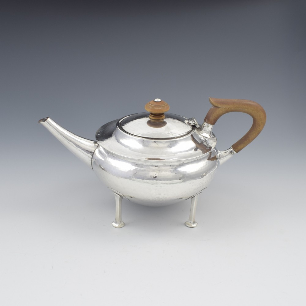Stunning A. E. Jones Arts & Crafts Silver Tea Service (Albert Edward) View VI