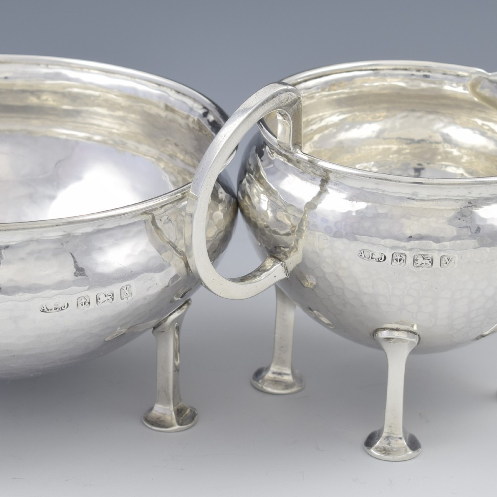 Stunning A. E. Jones Arts & Crafts Silver Tea Service (Albert Edward) View X