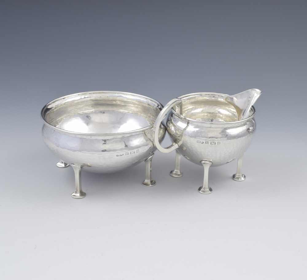 Stunning A. E. Jones Arts & Crafts Silver Tea Service (Albert Edward) View XI