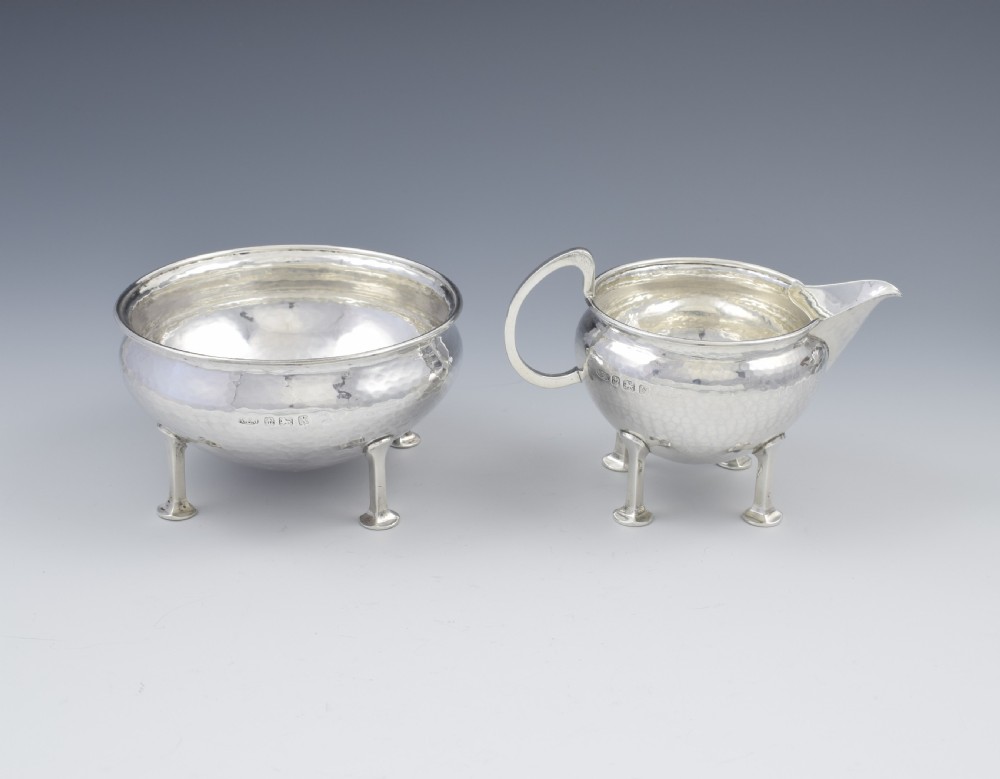 Stunning A. E. Jones Arts & Crafts Silver Tea Service (Albert Edward) View XII