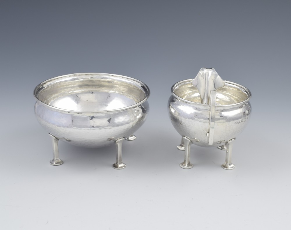 Stunning A. E. Jones Arts & Crafts Silver Tea Service (Albert Edward) View XIII