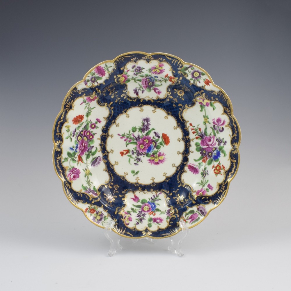 First Period Worcester Porcelain Blue Scale Junket Dish c.1770
