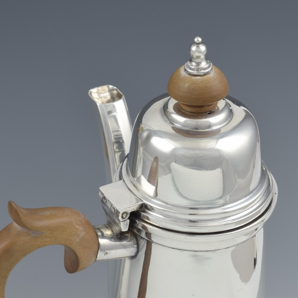 Fine Art Deco Silver Cafe Au Lait Set / Chocolate Pots Walker & Hall View XIII