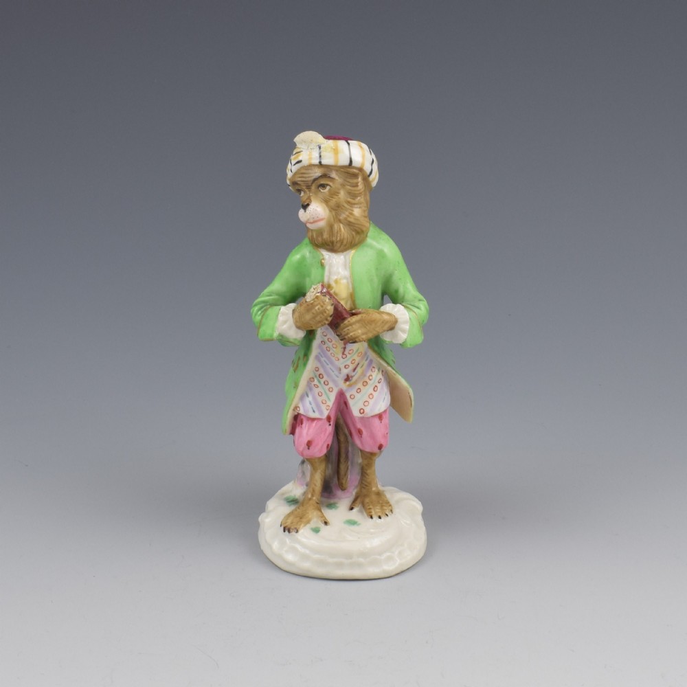 Dresden Porcelain Monkey Band Figure Bassoon Player