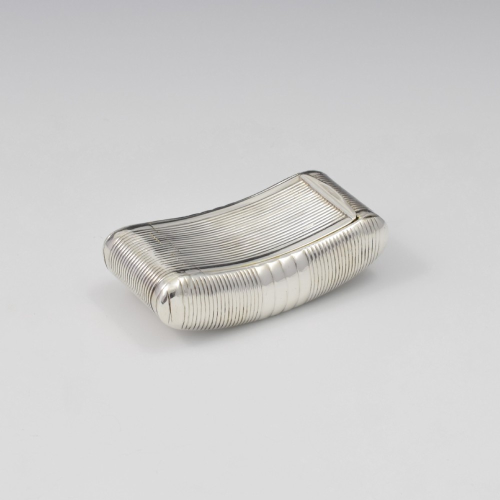 Fine Georgian Ribbed Silver Snuff Box  View II