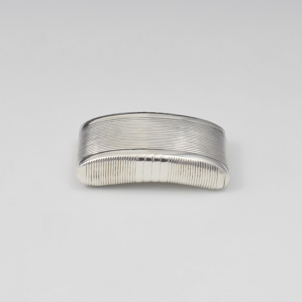 Fine Georgian Ribbed Silver Snuff Box  View VII
