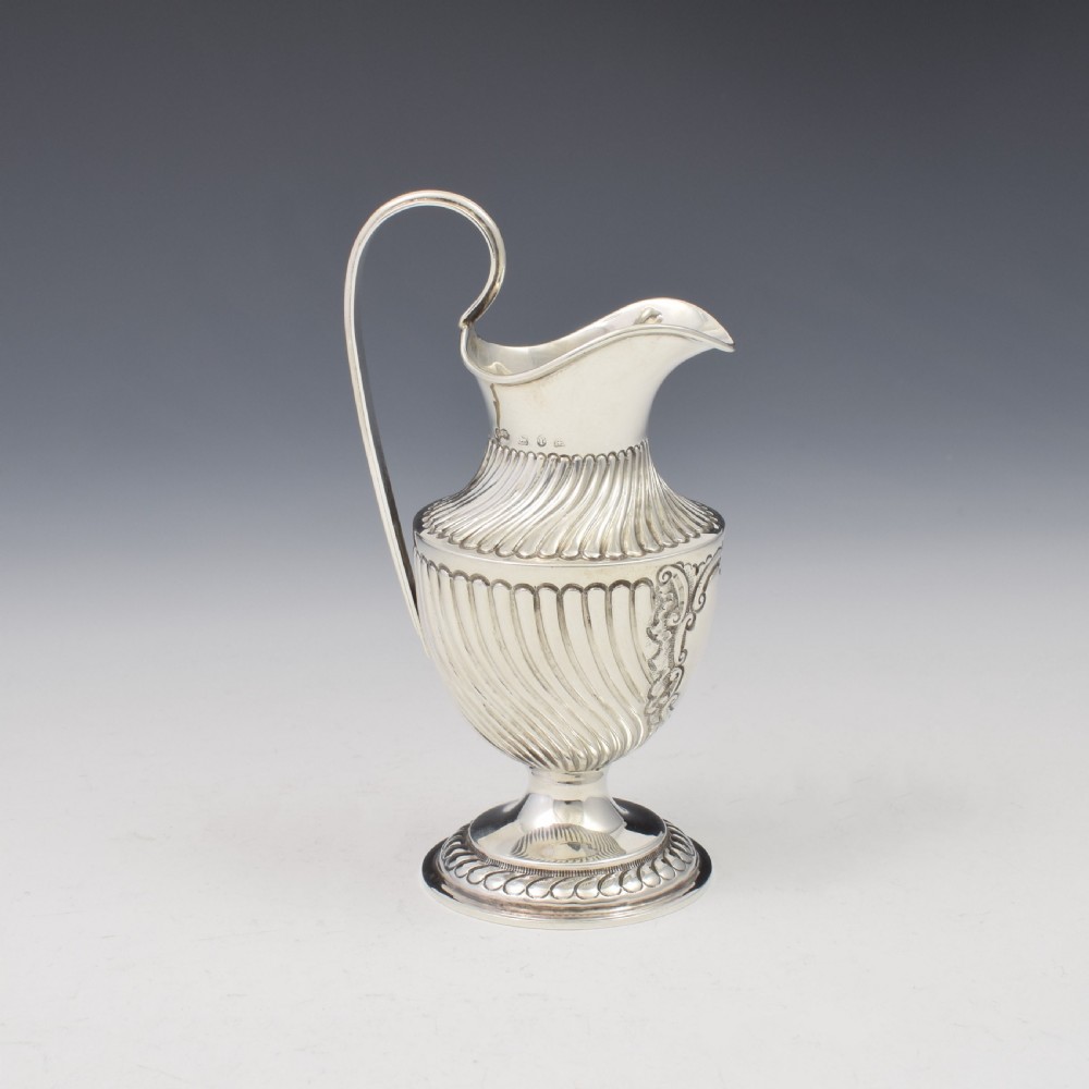 Pretty Victorian Spiral Fluted Silver Pedestal Milk / Cream Jug
