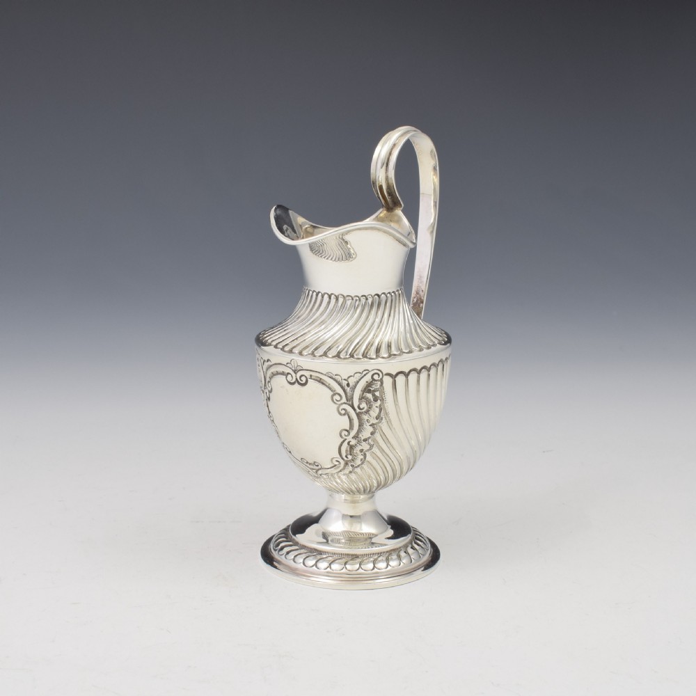 Pretty Victorian Spiral Fluted Silver Pedestal Milk / Cream Jug View IV