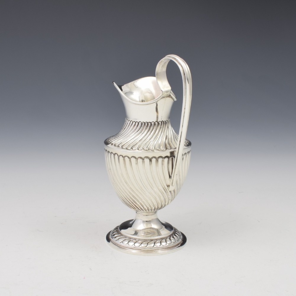 Pretty Victorian Spiral Fluted Silver Pedestal Milk / Cream Jug View VI