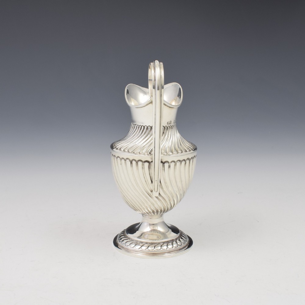 Pretty Victorian Spiral Fluted Silver Pedestal Milk / Cream Jug View VII
