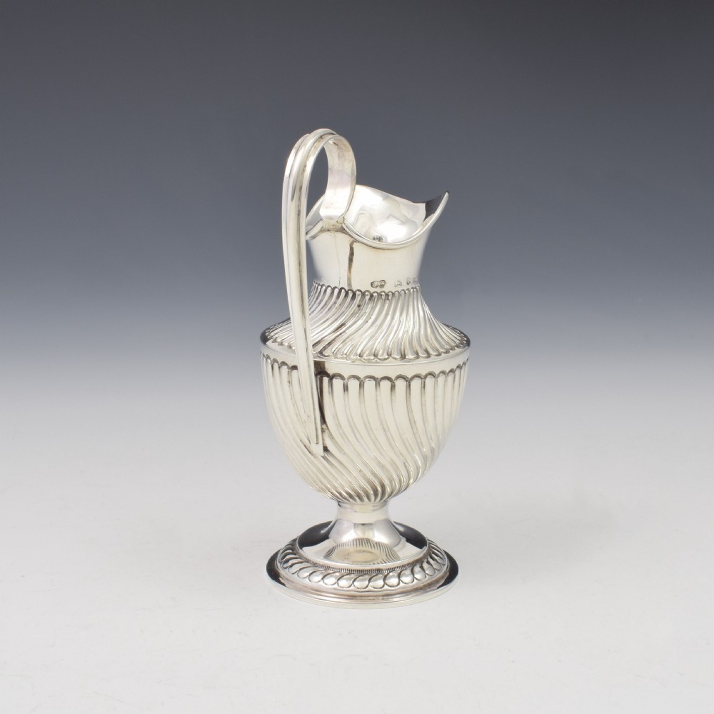 Pretty Victorian Spiral Fluted Silver Pedestal Milk / Cream Jug View VIII