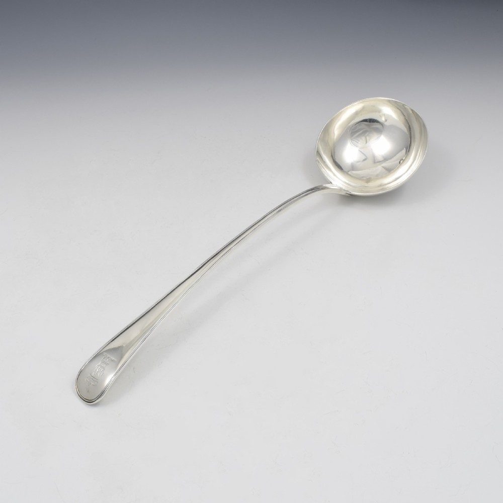Superb 18th Century George III Silver Soup Ladle Old English Thread Pattern 1778 View II