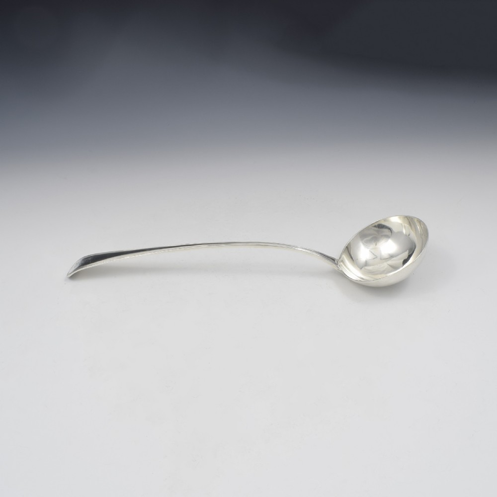 Superb 18th Century George III Silver Soup Ladle Old English Thread Pattern 1778 View IV