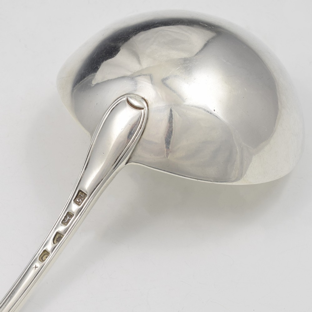 Superb 18th Century George III Silver Soup Ladle Old English Thread Pattern 1778 View VII