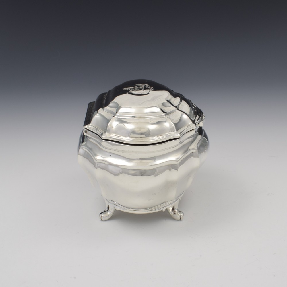 Fine George V Silver Bombe Shape Sugar Box / Tea Caddy  View IV