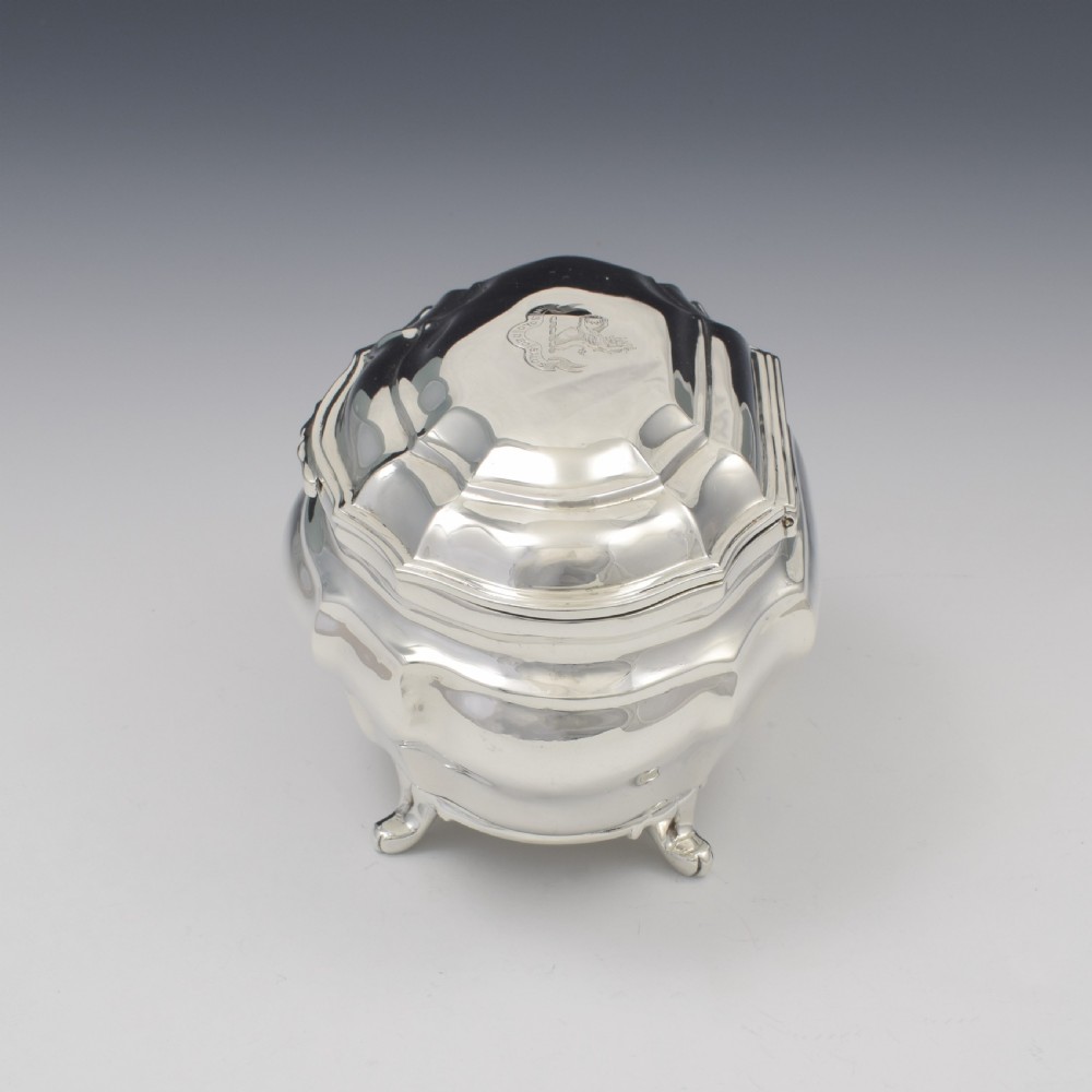 Fine George V Silver Bombe Shape Sugar Box / Tea Caddy  View VII