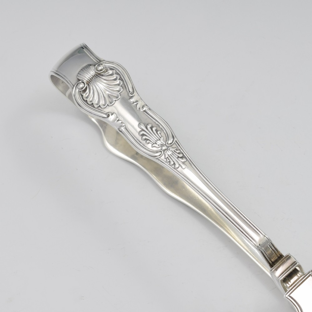 Early Victorian Silver King's Pattern Asparagus Servers / Tongs  View III