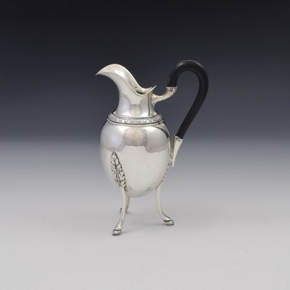 Unusual 18th Century Style Antique German Silver Cream Jug c.1890