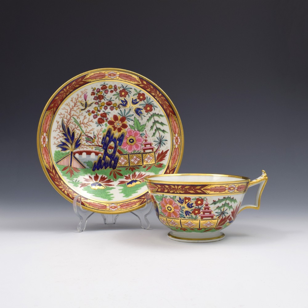 Flight Barr & Barr Worcester Porcelain Japan Chocolate Cup & Saucer c.1815