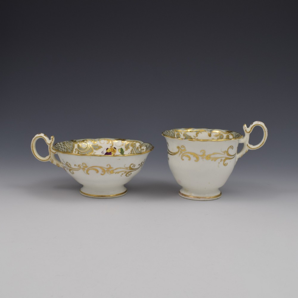Coalport Porcelain Adelaide Tea & Coffee Cup & Saucer Trio Pattern 2/813 c.1832 View VI