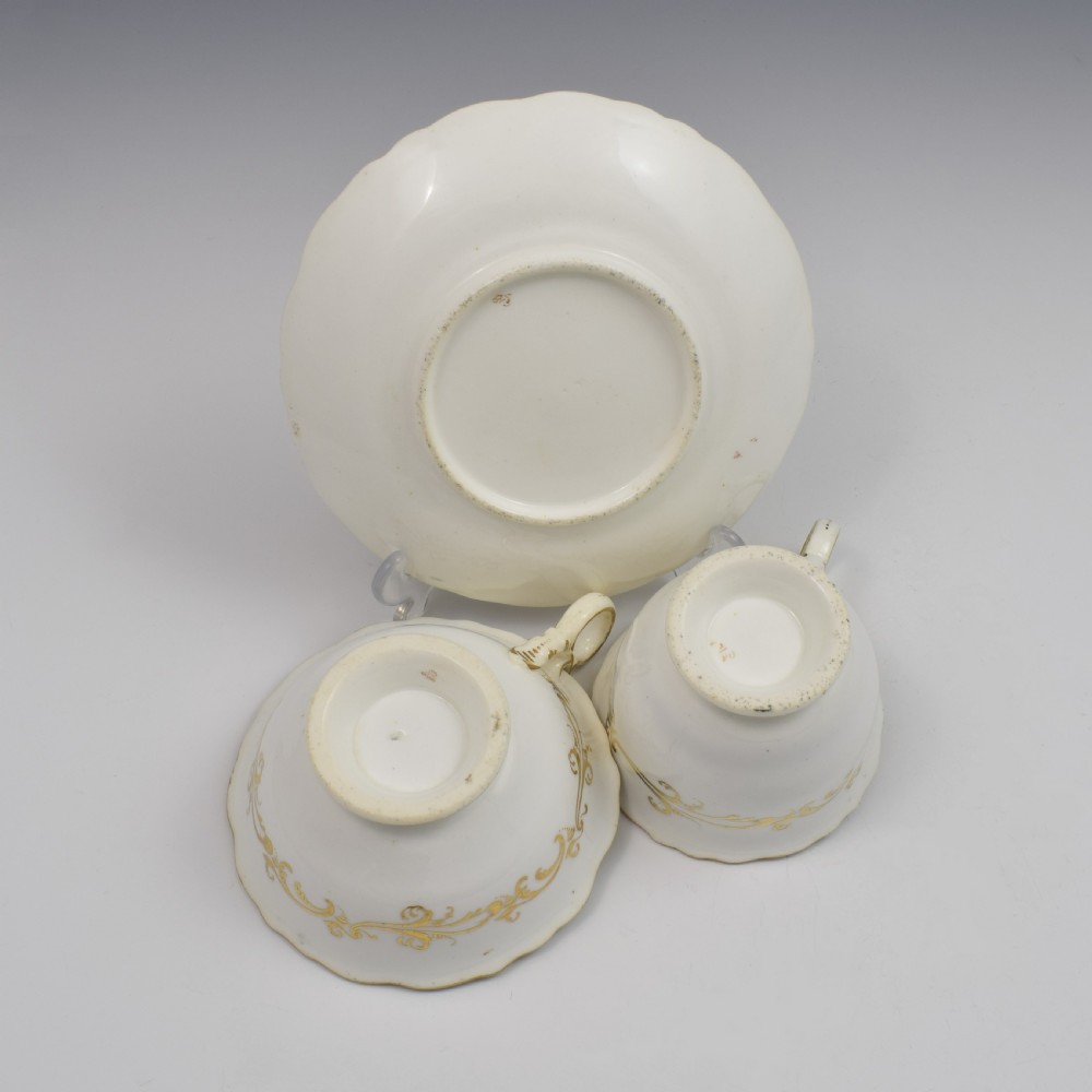 Coalport Porcelain Adelaide Tea & Coffee Cup & Saucer Trio Pattern 2/813 c.1832 View X