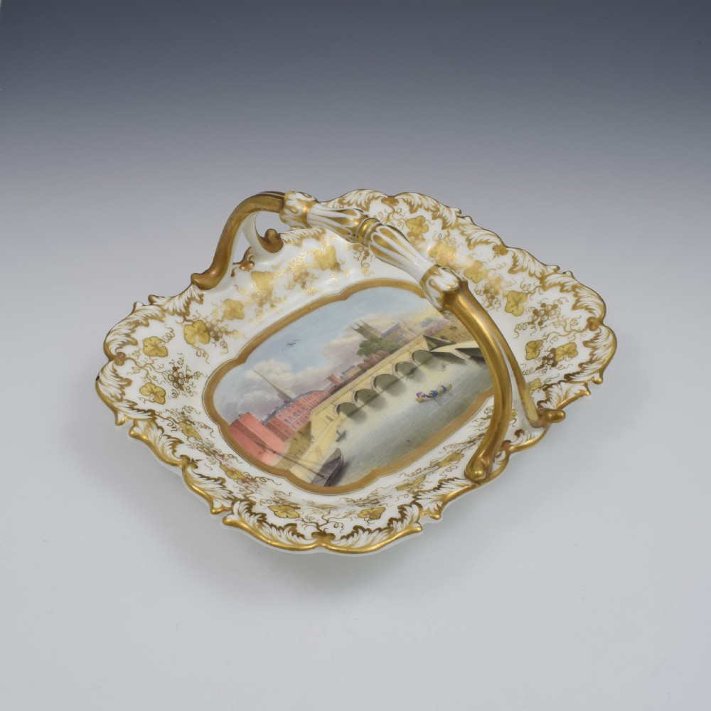 Grainger Lee & Co. Porcelain Basket View Of Worcester c.1835