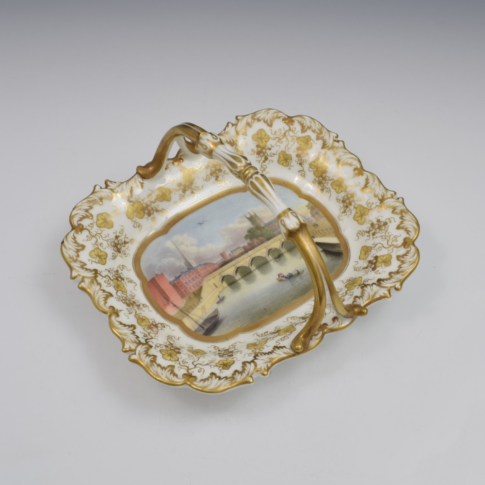 Grainger Lee & Co. Porcelain Basket View Of Worcester c.1835 View III