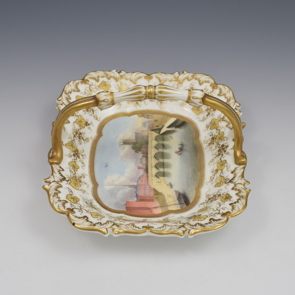 Grainger Lee & Co. Porcelain Basket View Of Worcester c.1835 View V