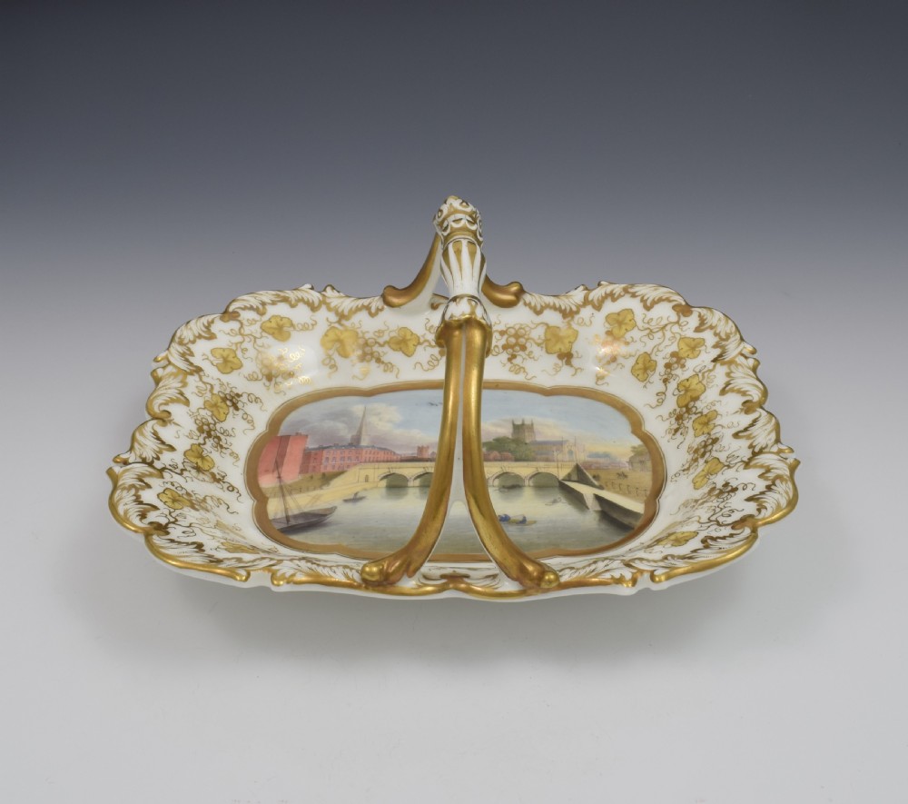 Grainger Lee & Co. Porcelain Basket View Of Worcester c.1835 View VI