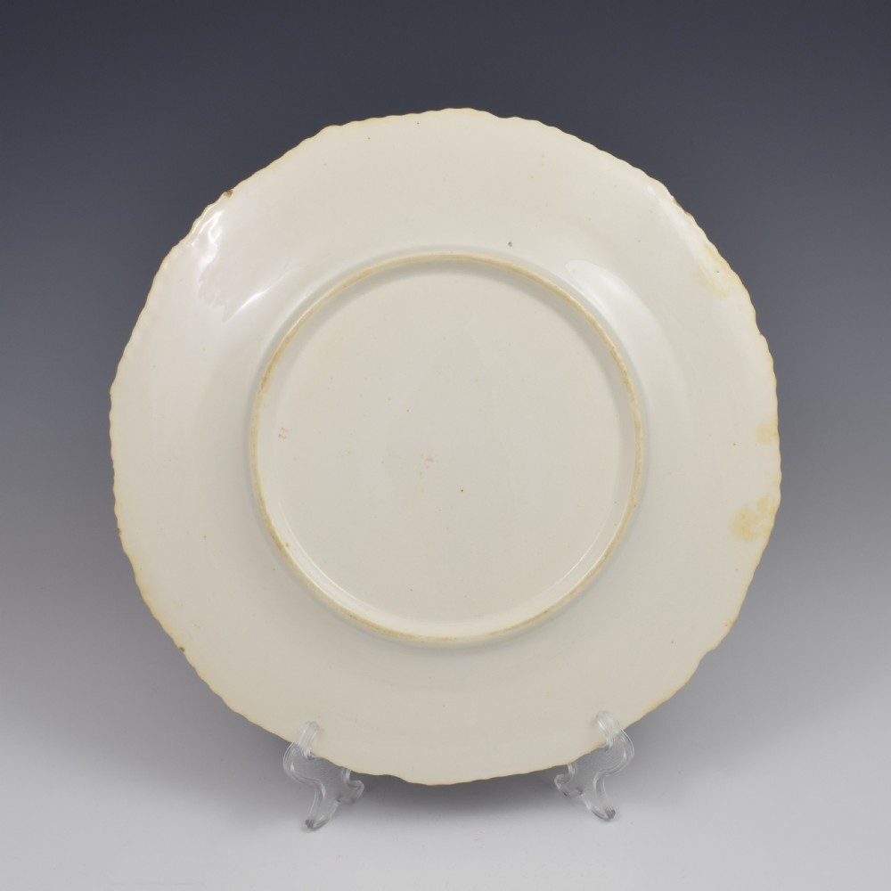 Bloor Derby Porcelain Dessert Plate Gadrooned Rim c.1825 View VI
