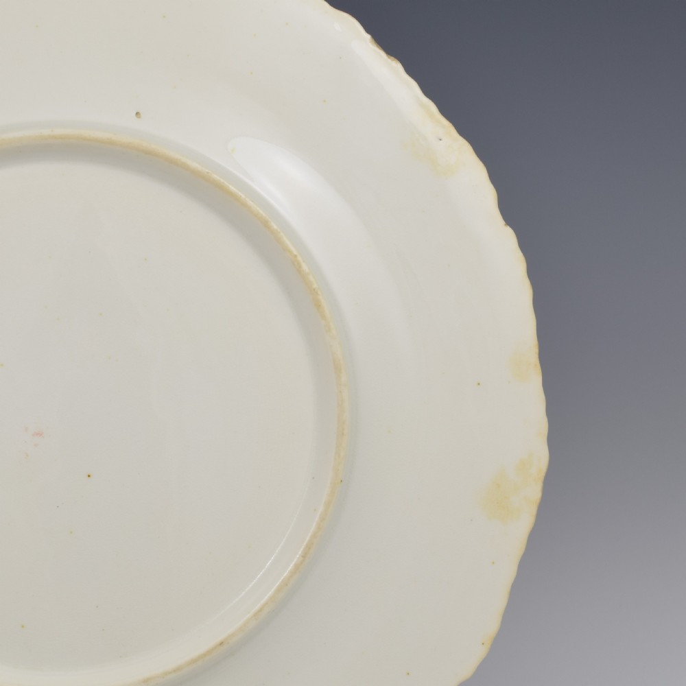 Bloor Derby Porcelain Dessert Plate Gadrooned Rim c.1825 View VIII