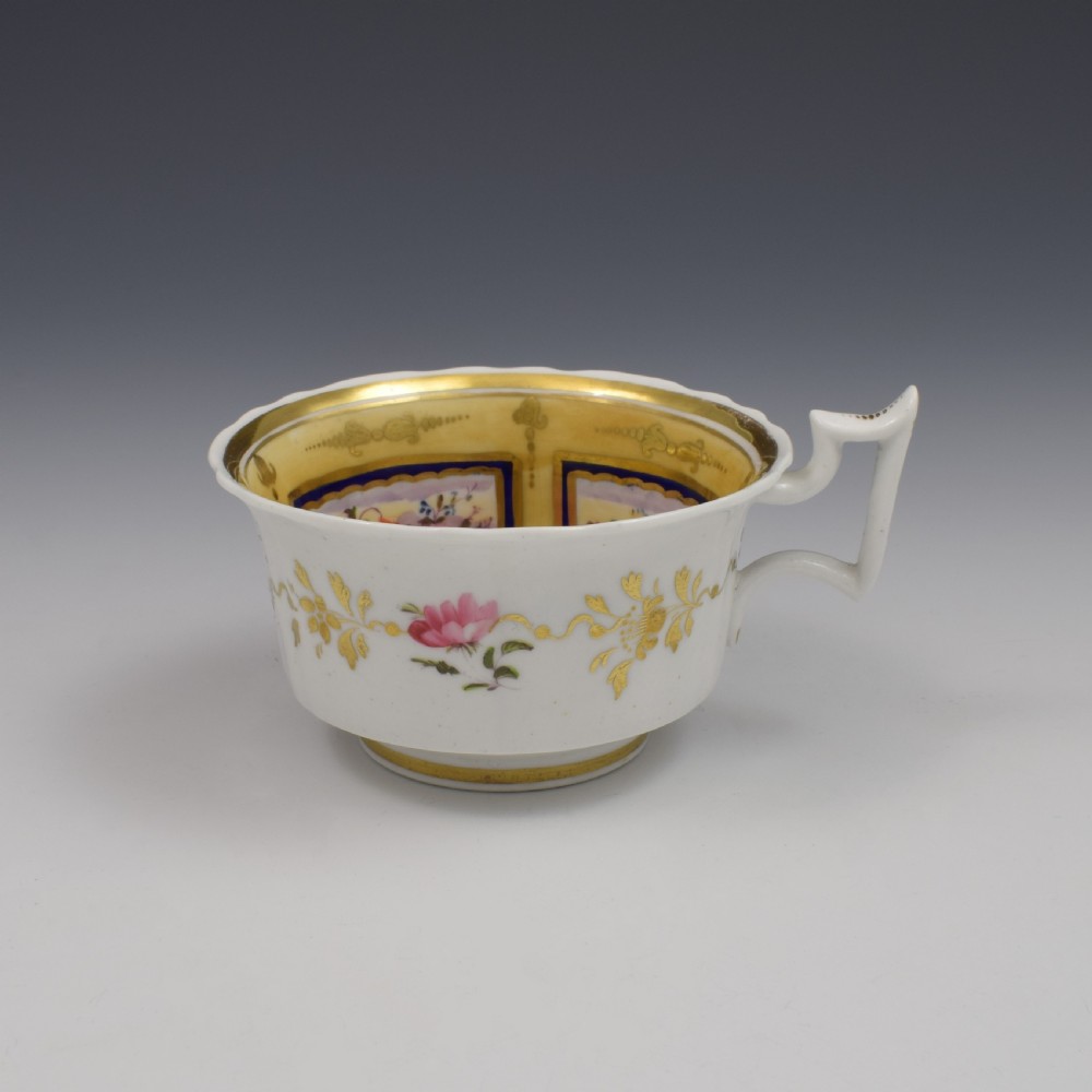 New Hall Regency Porcelain Old English Tea Cup & Saucer Pattern 3075 c.1830 View VIII
