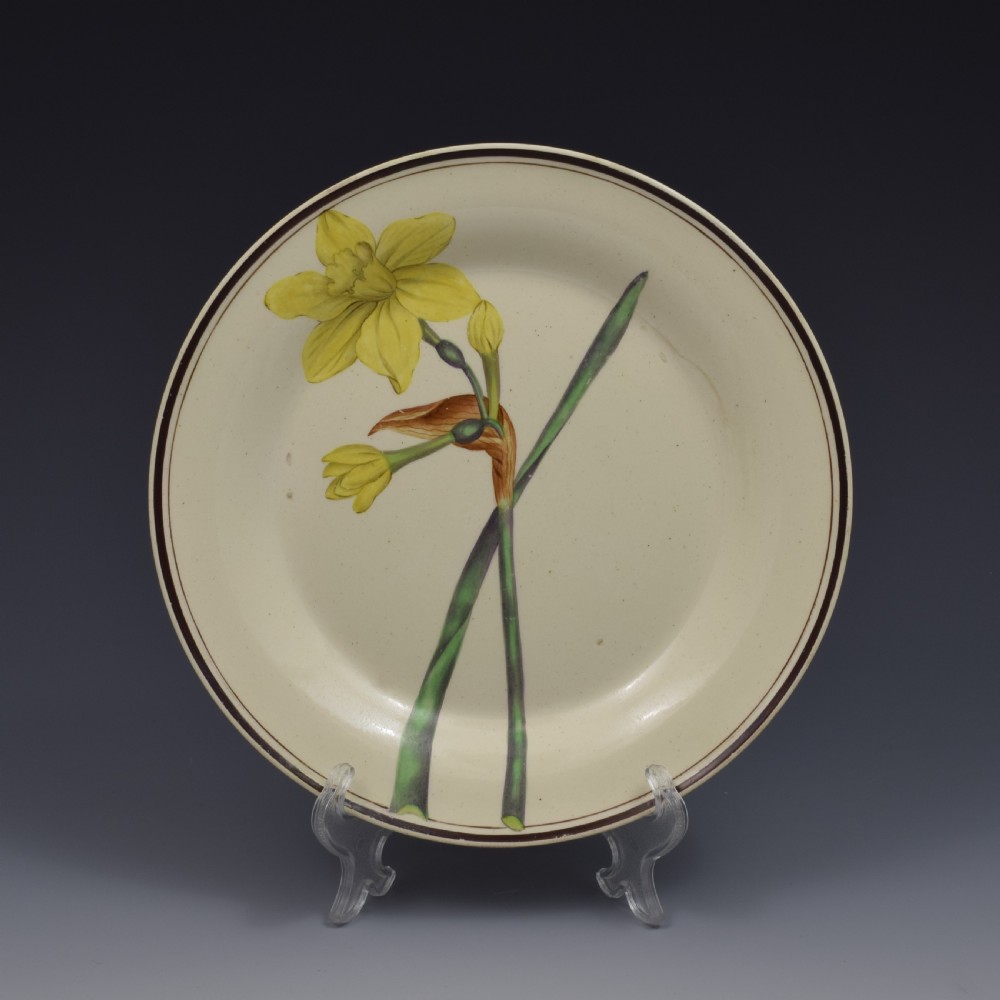 Pair Of Creamware Botanical Plates c.1800-1810 View III