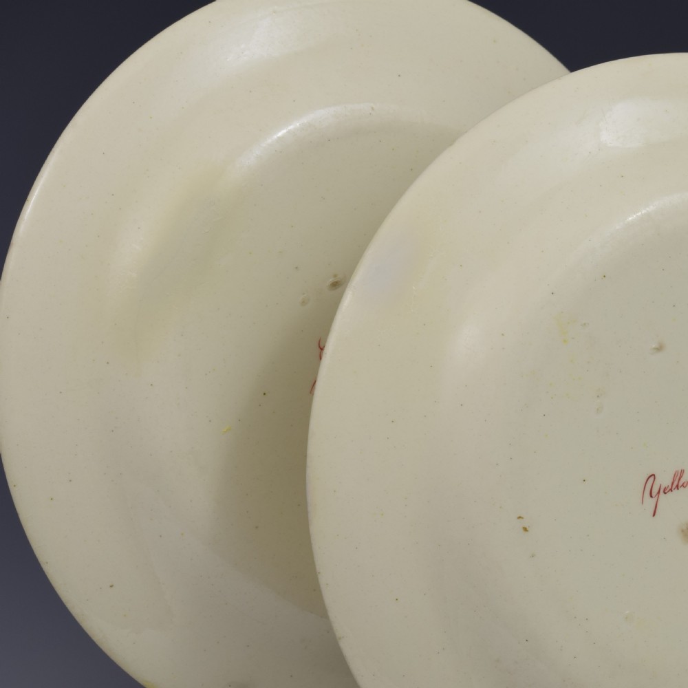 Pair Of Creamware Botanical Plates c.1800-1810 View VII