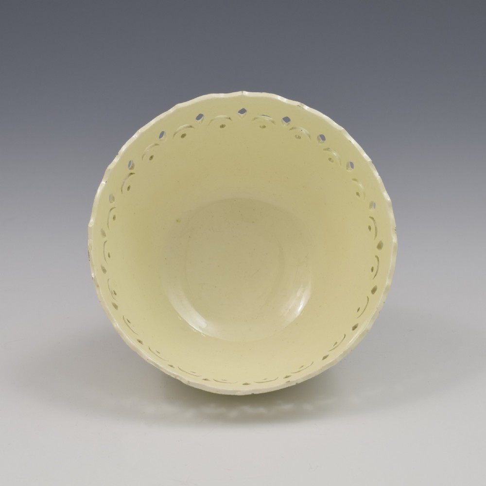 Unusual Small Pierced & Ribbed Leeds Creamware Bowl c.1790 View VI