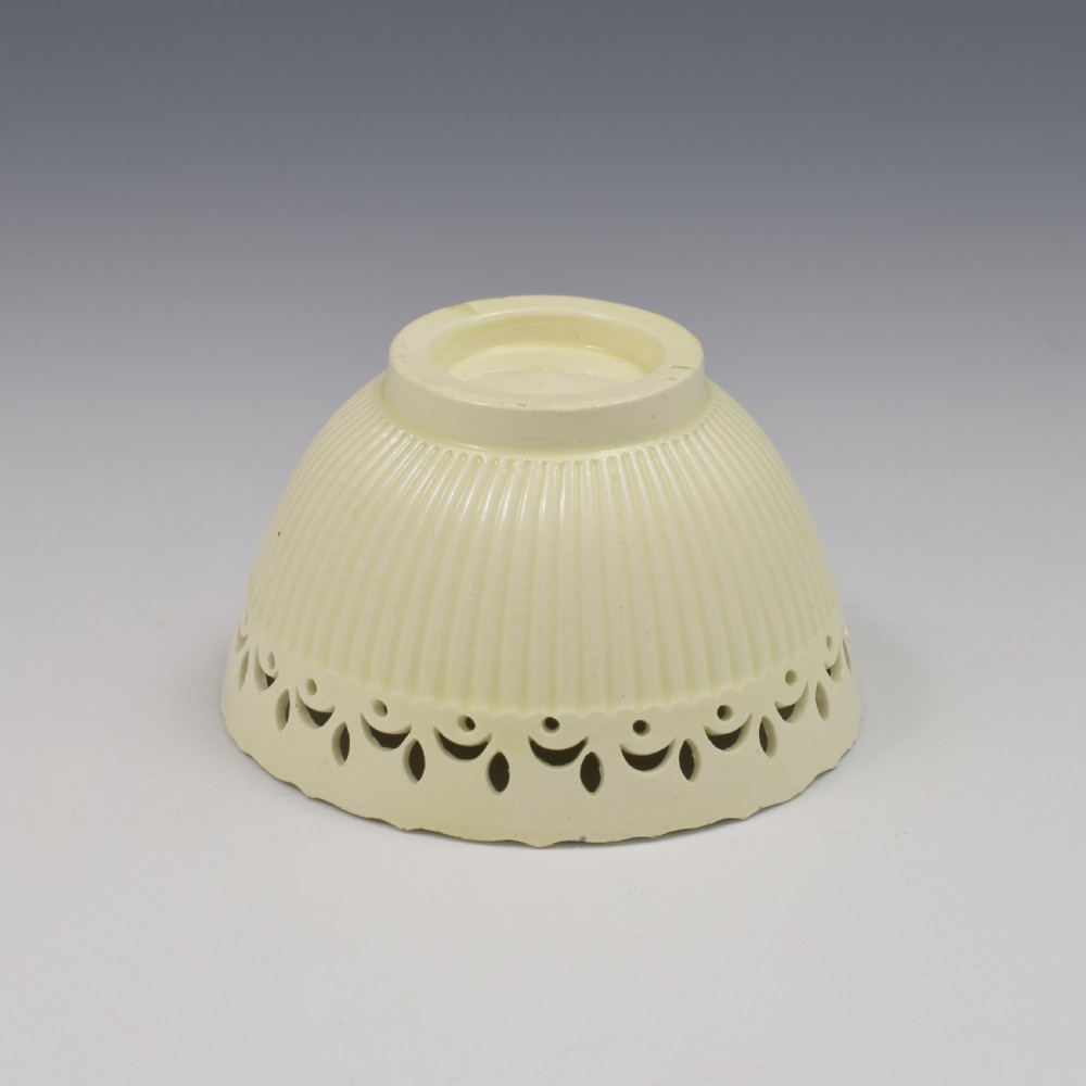 Unusual Small Pierced & Ribbed Leeds Creamware Bowl c.1790 View VII