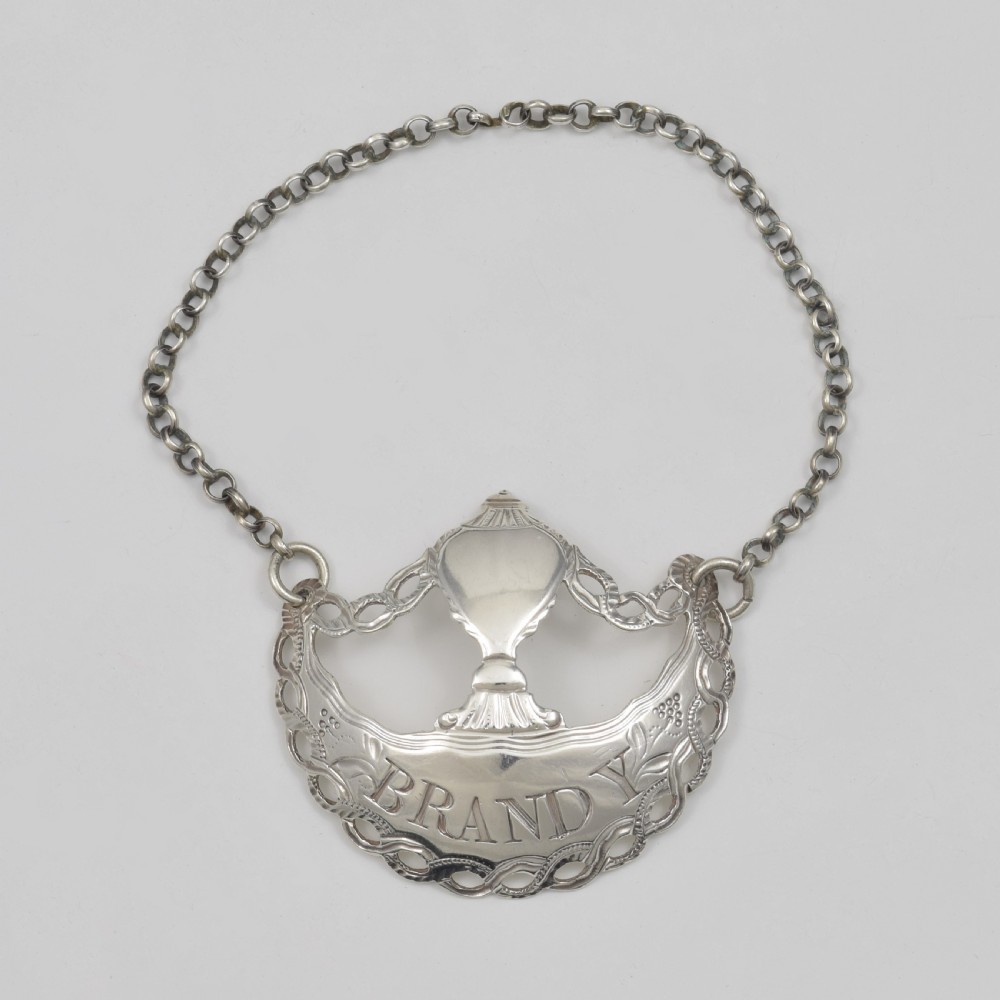 Fine Georgian Silver Hester Bateman Brandy Decanter Wine Label c.1780 View II