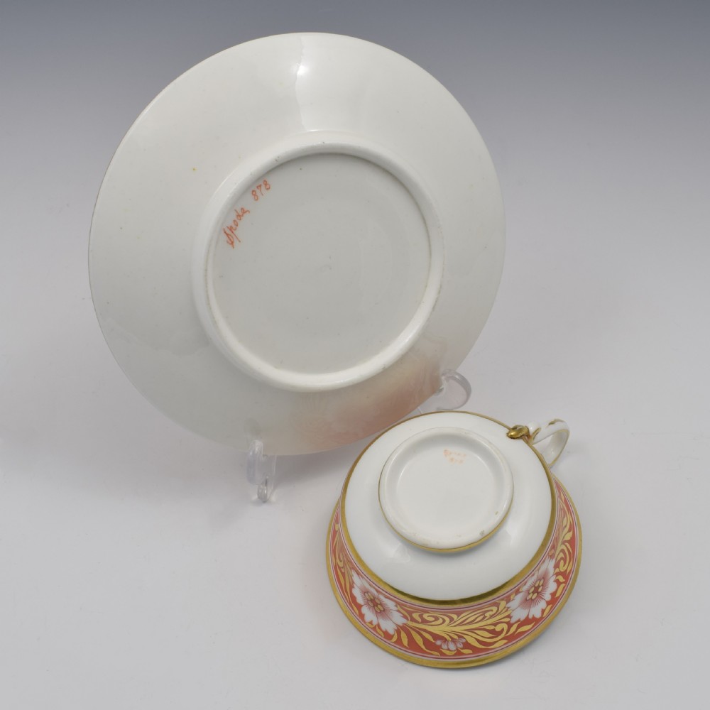Spode Etruscan Cup & Saucer Serpent Handle c.1817 Pattern 878 View VII