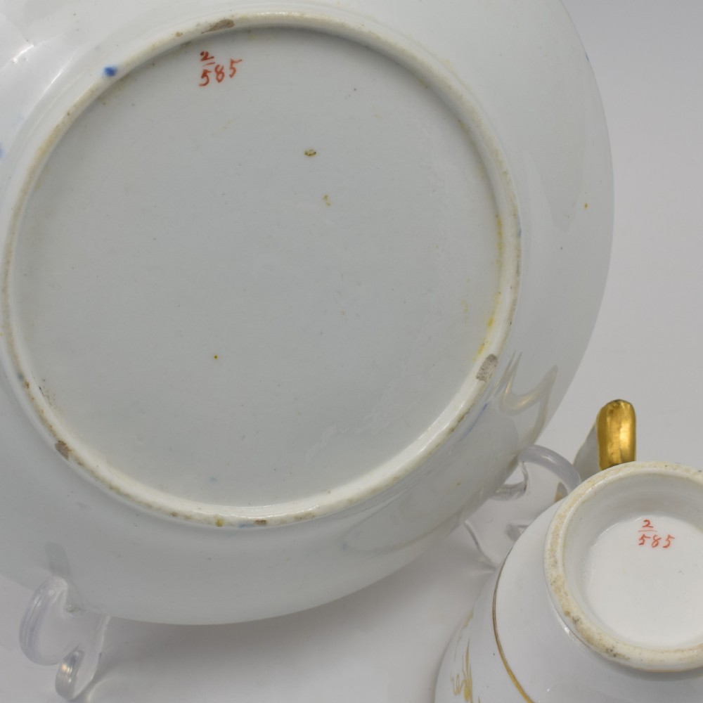 Georgian Ridgway Porcelain Coffee Cup & Saucer 2/585 c.1815 View XI