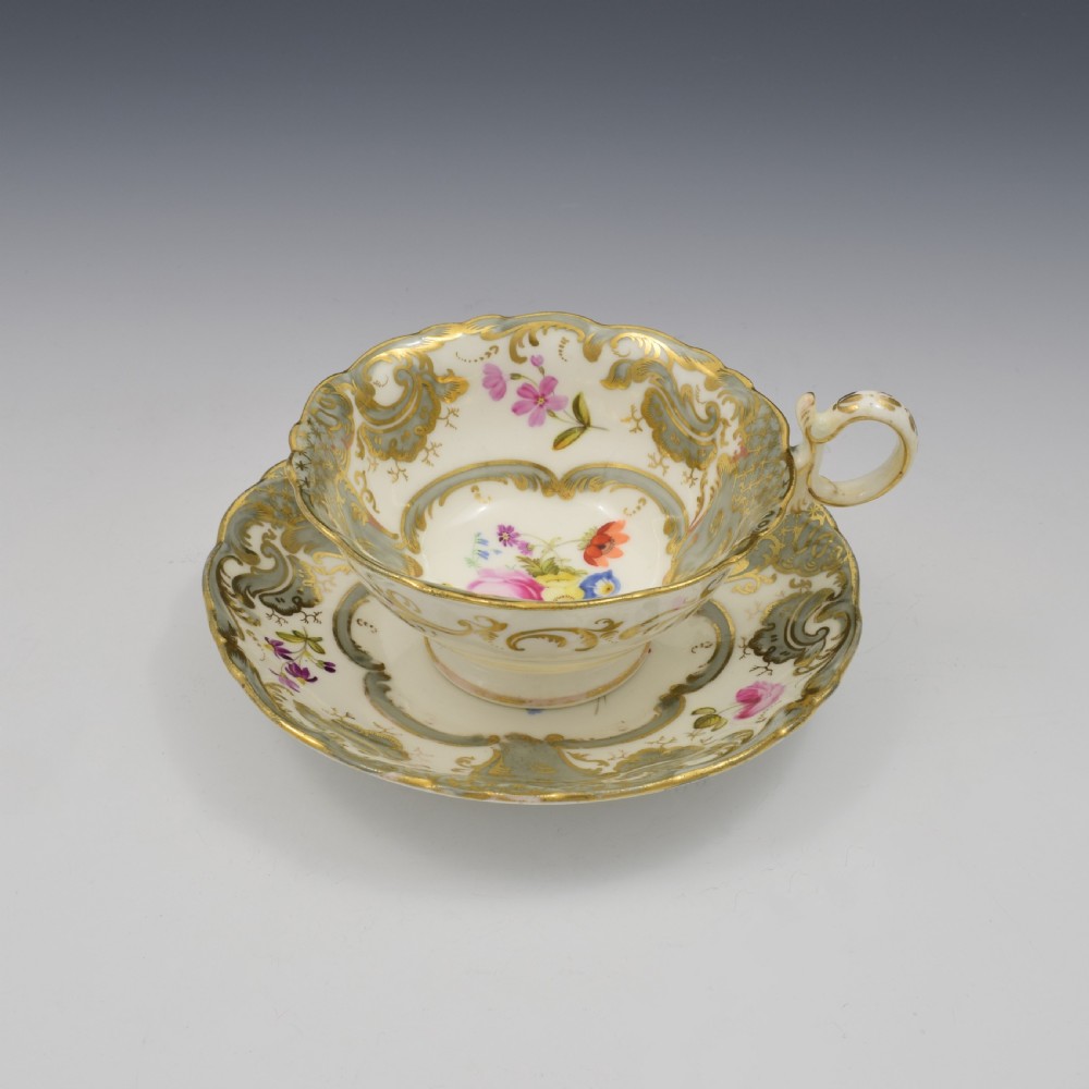 Coalport Porcelain Adelaide Tea Cup & Saucer Pattern 2/813 c.1830 View X