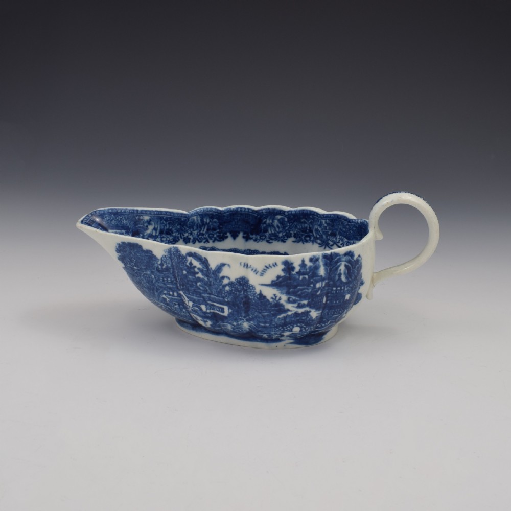 Caughley Porcelain Full Nankin Pattern Sauceboat c.1785
