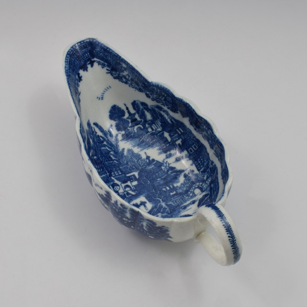Caughley Porcelain Full Nankin Pattern Sauceboat c.1785 View II