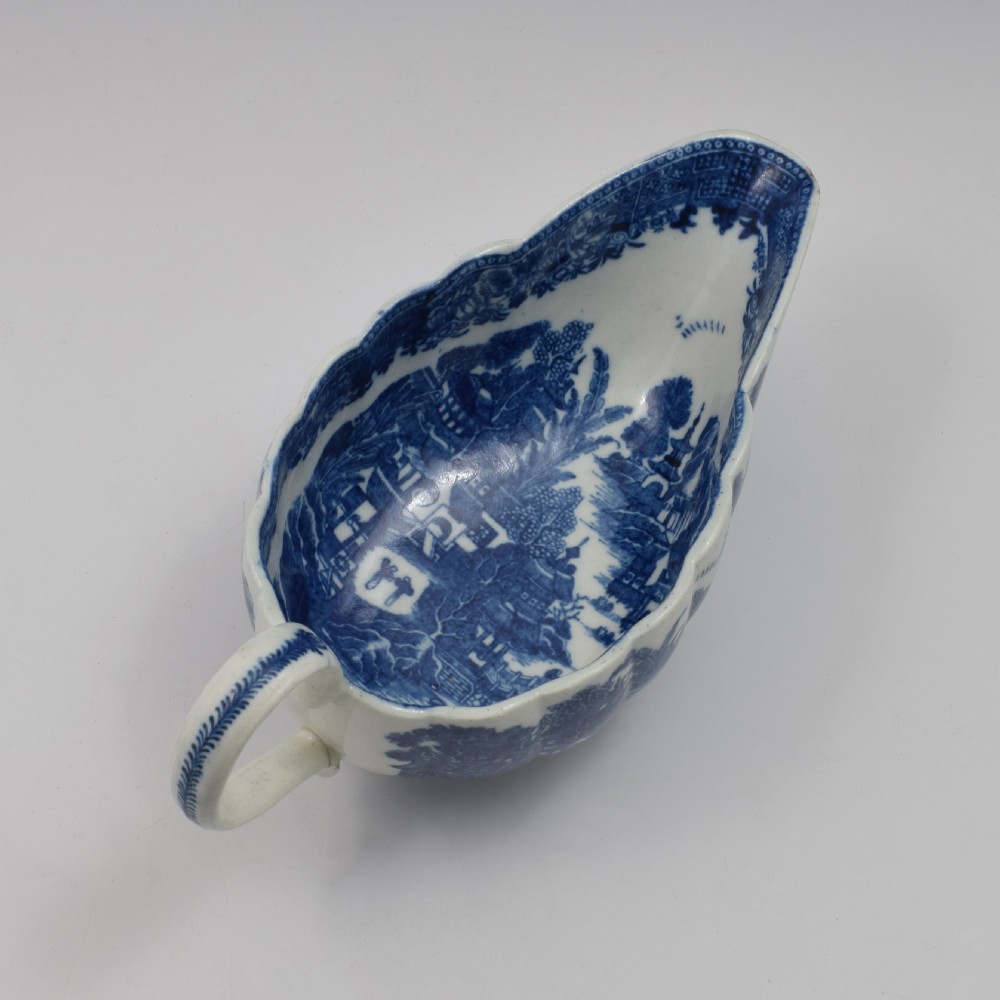 Caughley Porcelain Full Nankin Pattern Sauceboat c.1785 View III