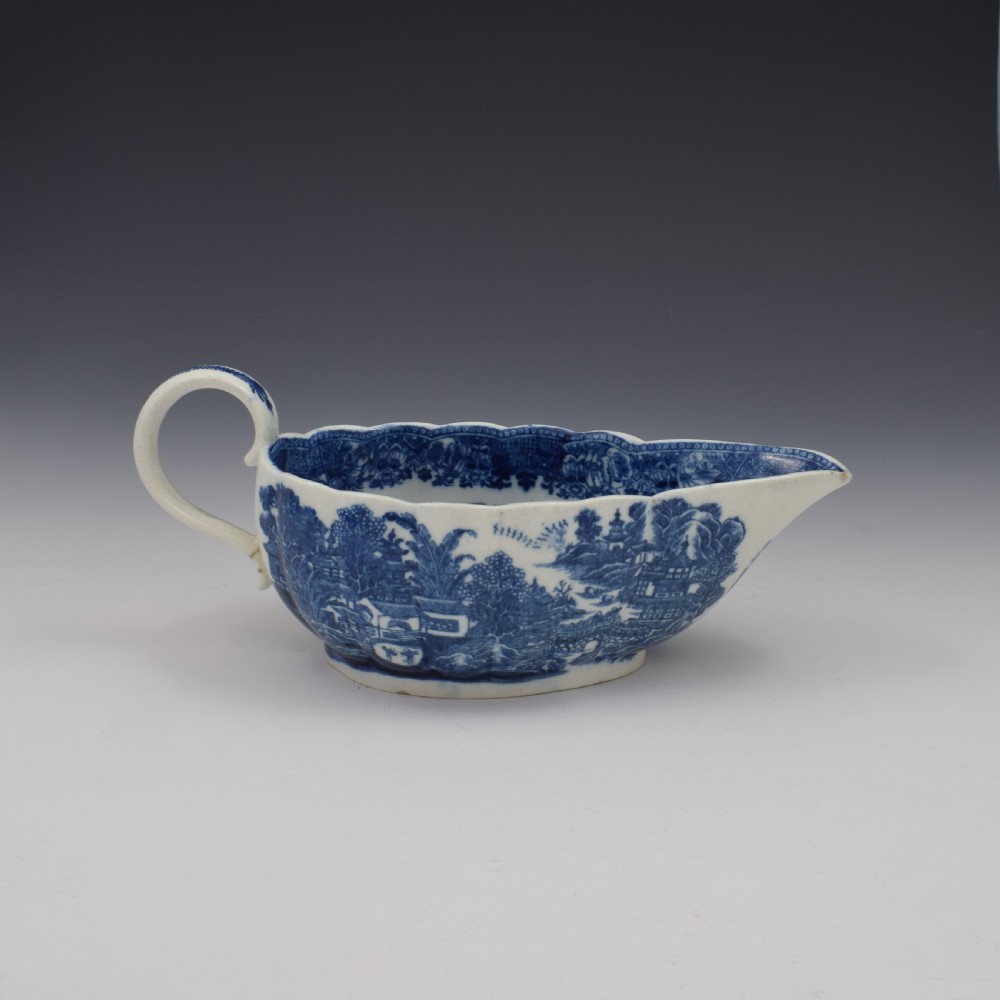Caughley Porcelain Full Nankin Pattern Sauceboat c.1785 View VI