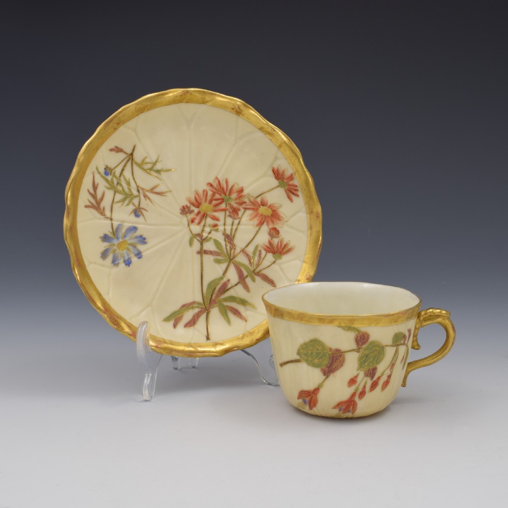 Royal Worcester Aesthetic Style Blush Ivory Coffee Cup & Saucer