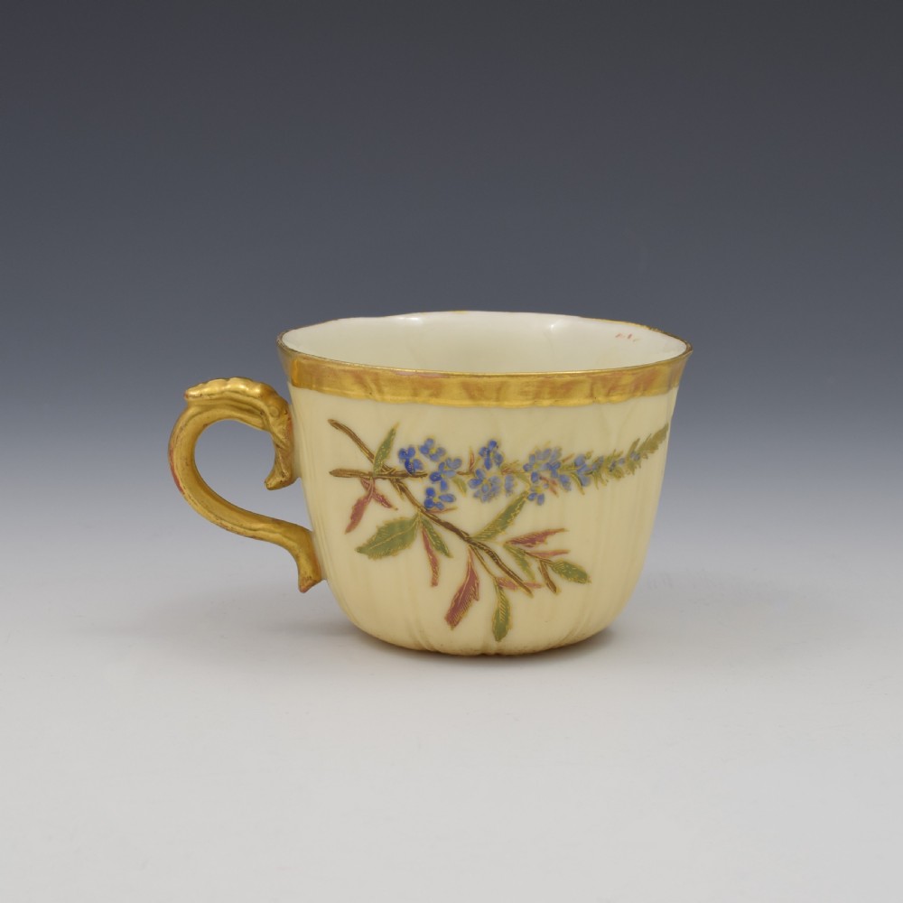 Royal Worcester Aesthetic Style Blush Ivory Coffee Cup & Saucer View VII