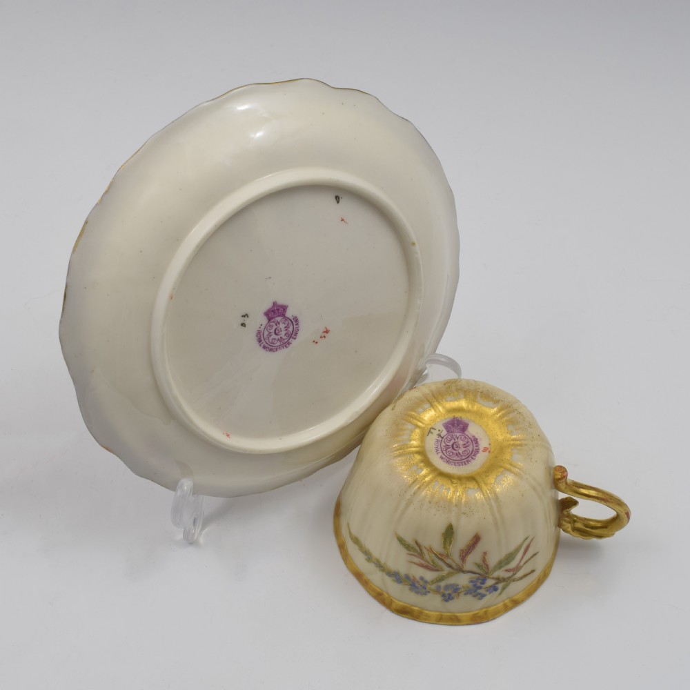 Royal Worcester Aesthetic Style Blush Ivory Coffee Cup & Saucer View XIV