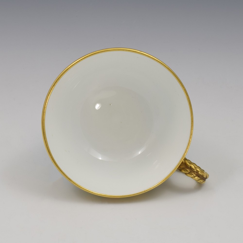 Brown-Westhead Moore Porcelain Turquoise Rope Handle Tea Cup & Saucer View XII
